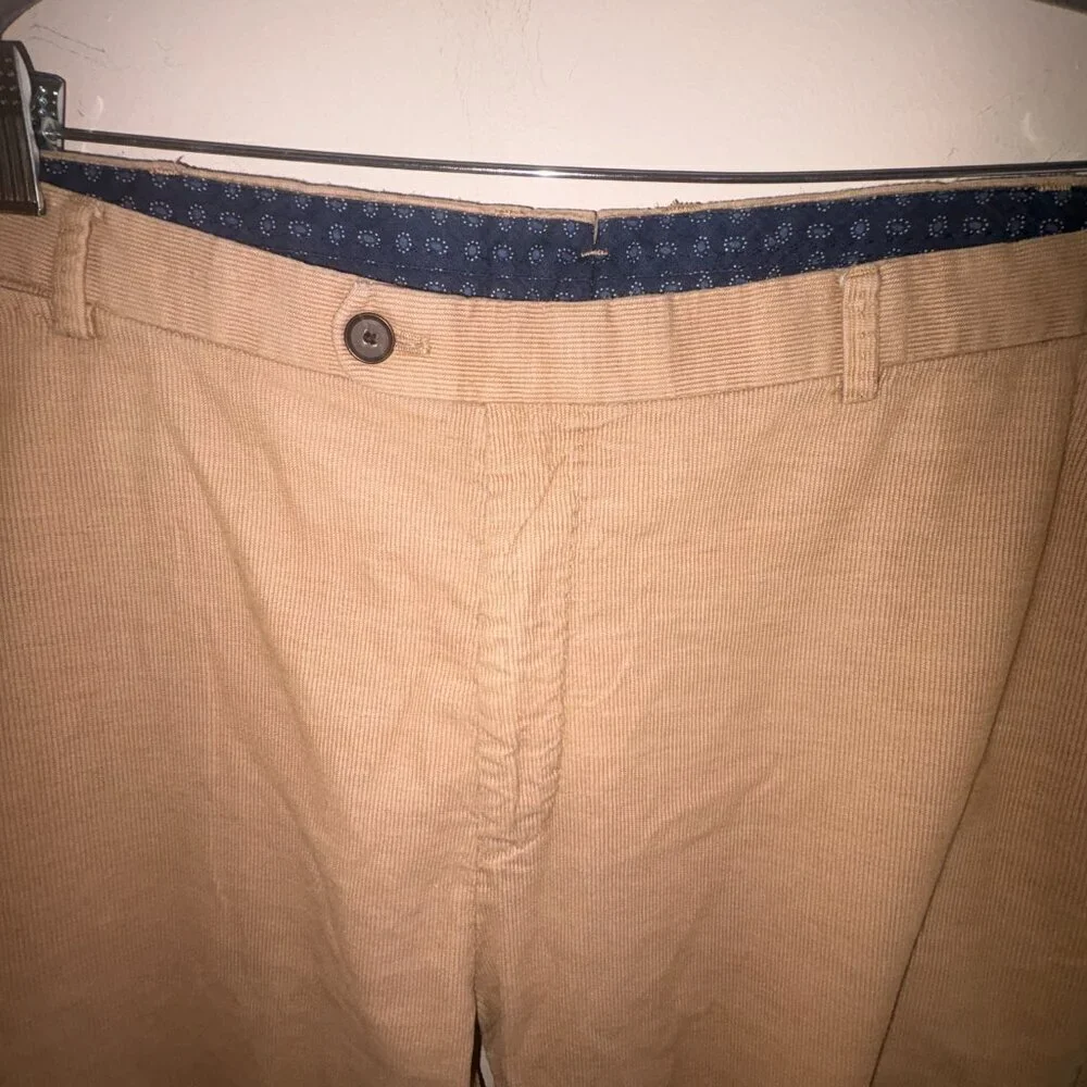 Peter Millar Men's Tan Brown Corduroy Pants Size 42 Traditional Business Casual